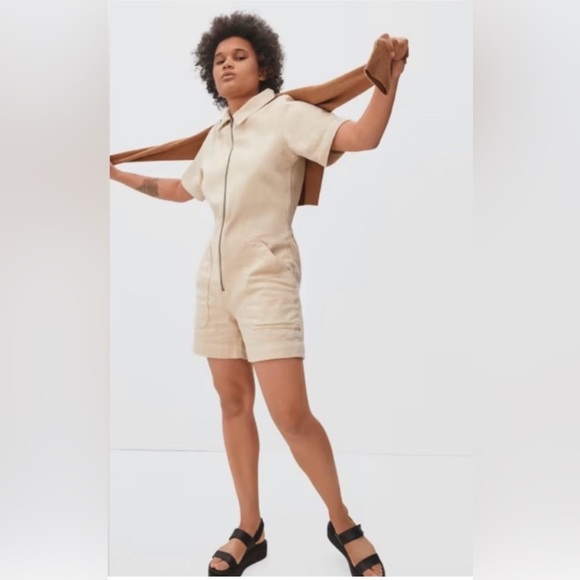 Everlane The Denim Short Coverall - Picture 1 of 9
